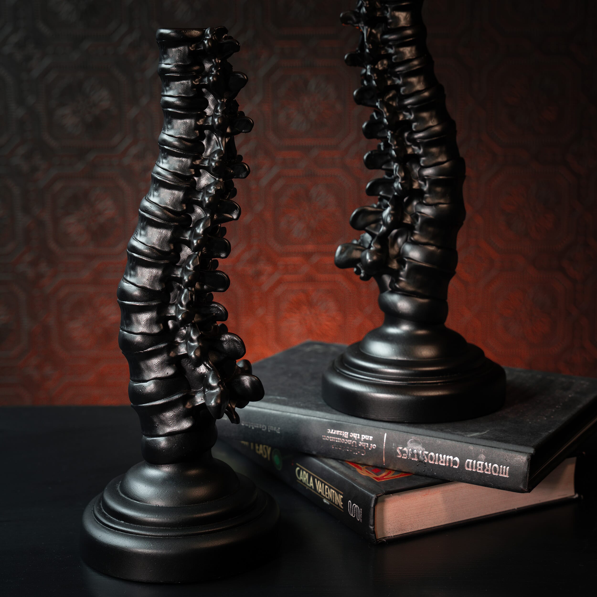 Gothic candlestick holders  Gothic candles, Goth home decor, Creepy candles